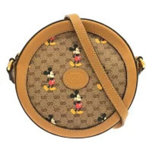 Gucci Disney GG Supreme Monogram Mickey Mouse Round Shoulder Bag